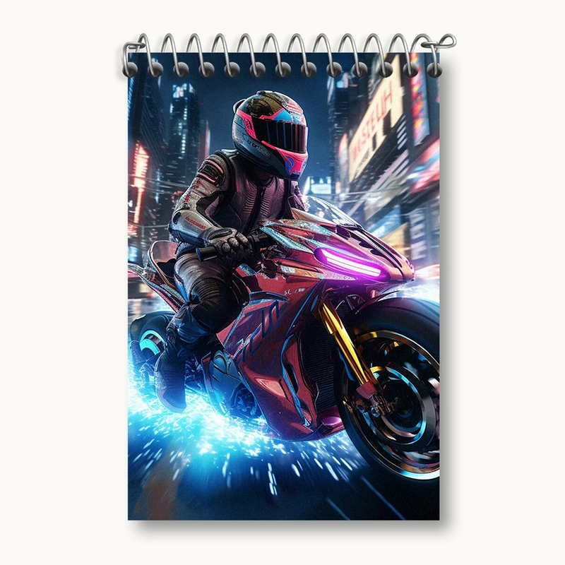 دفتر یادداشت 50 برگ خندالو مدل موتور سیکلت (Motorcycle) کد F1025