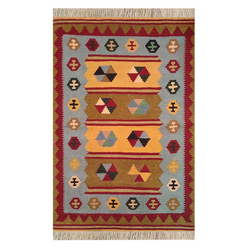 گلیم دستباف یک و نیم متری طرح مدرن مدل AA