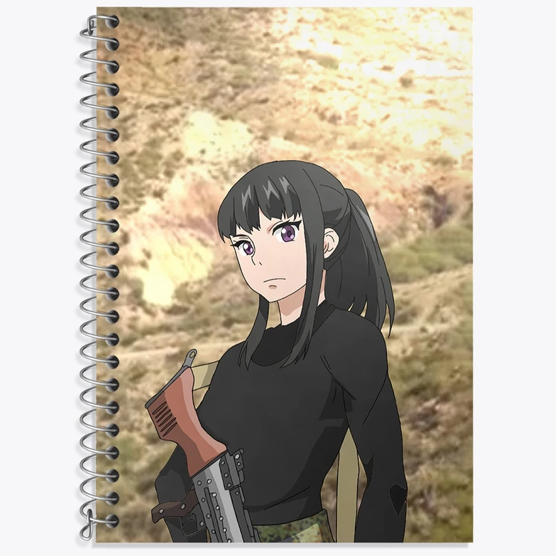 دفتر زبان 50 برگ خندالو مدل دو خط طرح ماکی انیمه نیروی آتش کد 32244