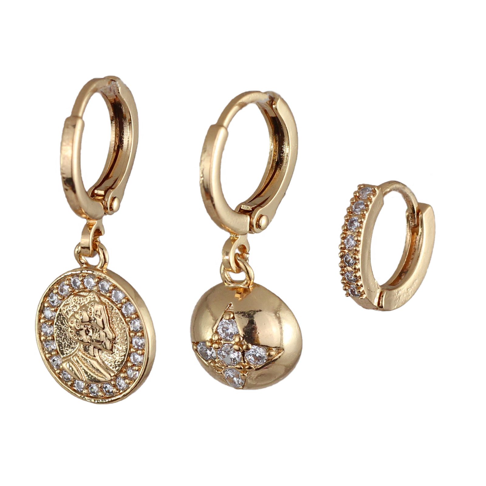 گوشواره زنانه وای اس ایکس مدل J664 بسته سه عددی -  - 1
