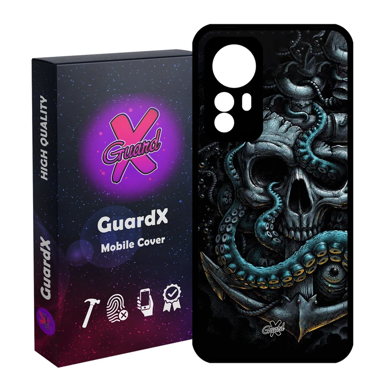کاور گارد ایکس طرح جمجمه مدل Glass10563 مناسب برای گوشی موبایل شیائومی Redmi Note 12S