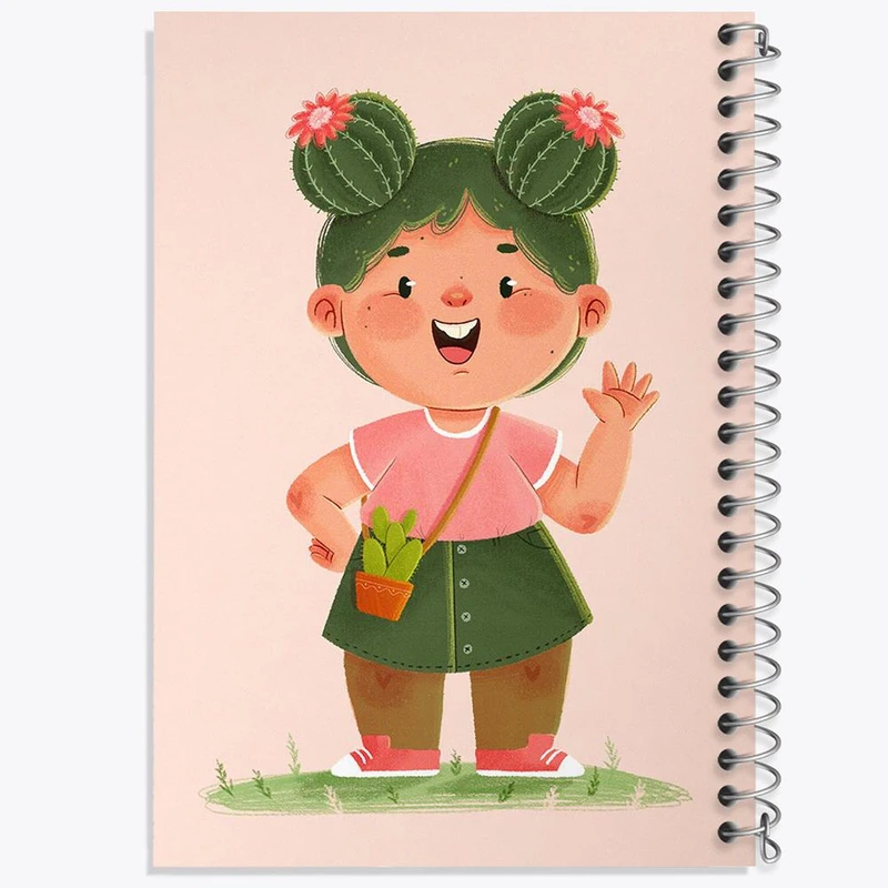 دفتر ژورنال نویسی 50 برگ خندالو مدل نقطه ای طرح دخترانه فانتزی کد 25727