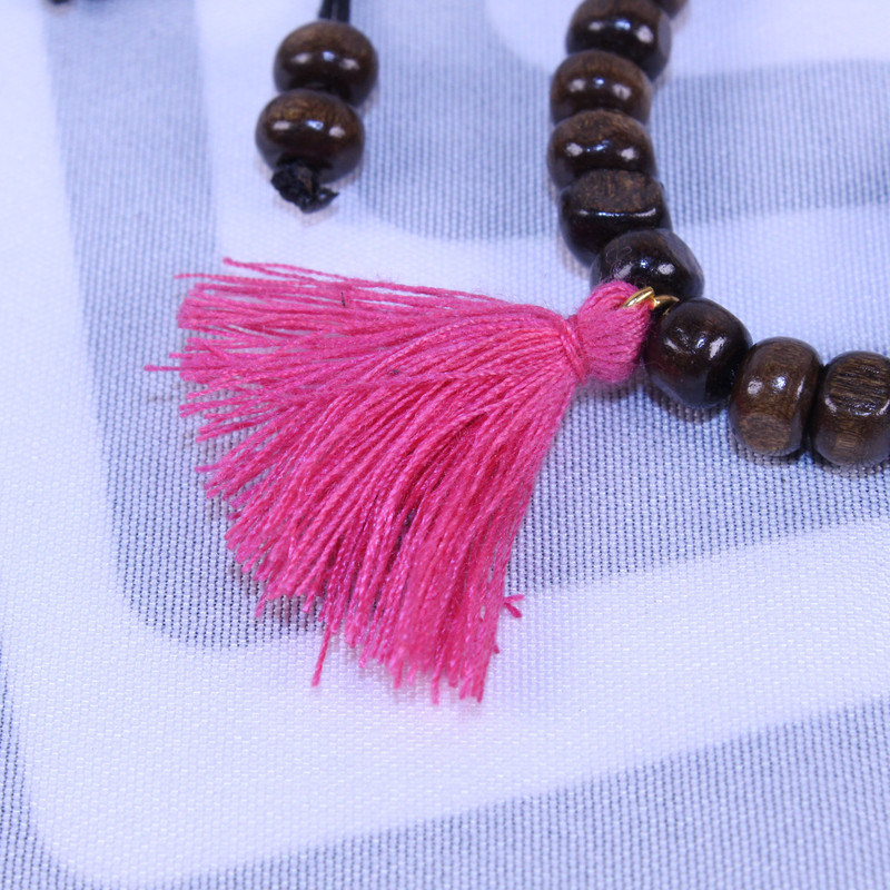 دستبند دخترانه مدل چوبی مهره ای کد 01