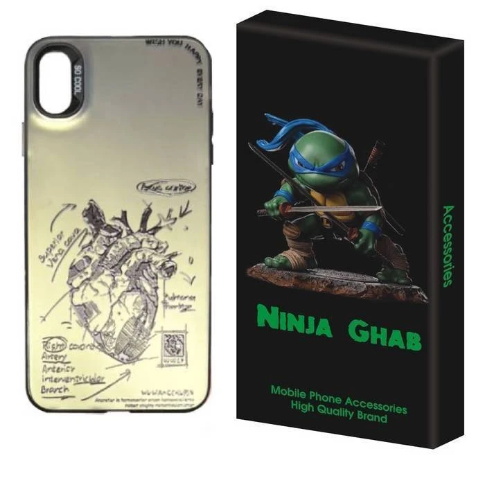 کاور نینجا قاب مدل سوکول طرح قلب مناسب برای گوشی موبایل اپل iPhone X/XS
