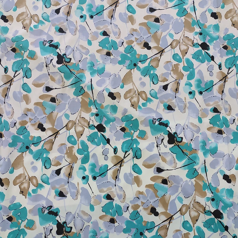 پارچه ملحفه عرض 2 متر مدل کویر 11109 رنگ سبز آبی