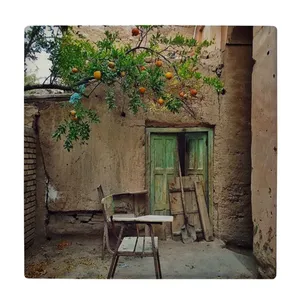 زیر لیوانی طرح خانه قدیمی و شاخه انار کد    3864659_1978