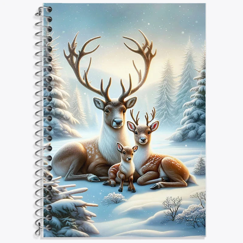 دفتر زبان 50 برگ خندالو مدل سه خط طرح گوزن کد F5861