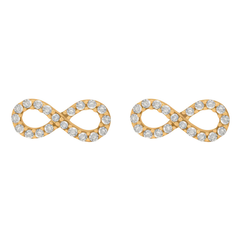 گوشواره طلا 18 عیار زنانه تاج مدل G13 بی نهایت