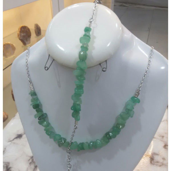 نیم ست زنانه مدل سنگ طبیعی آونتورین نیم ست زنانه مدل سنگ طبیعی آونتورین