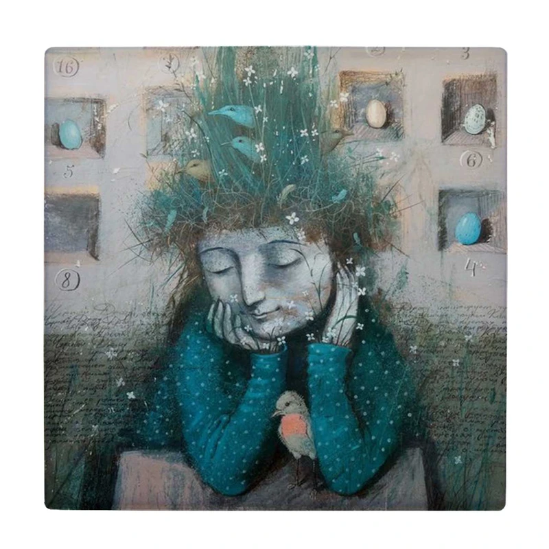  زیر لیوانی  طرح بانو و ساختمان ها کد    6167412_5515