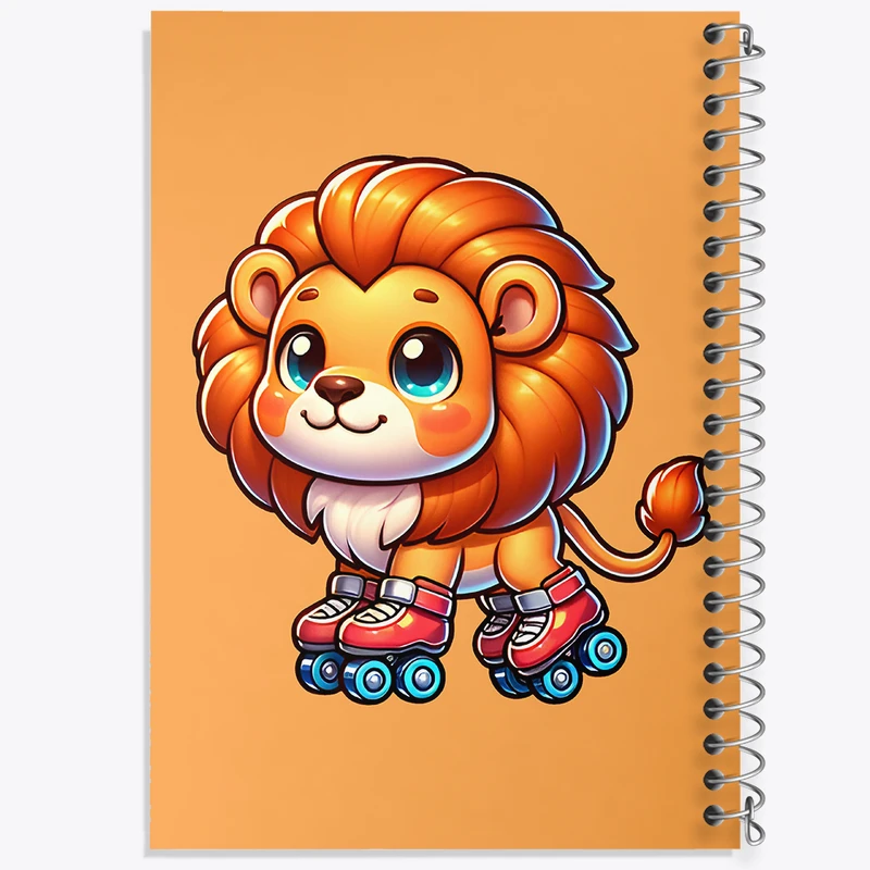 دفتر شطرنجی 50 برگ خندالو طرح شیر اسکیت سوار کد F7744