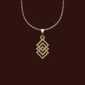 گردنبند طلا 18 عیار زنانه مدوپد مدل هندسی کد W2-1-1018