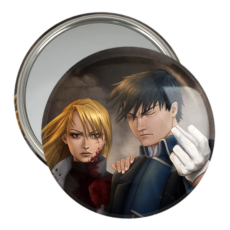 آینه جیبی خندالو مدل موستانگ و ریزه انیمه کیمیاگر تمام فلزی  کد 12670