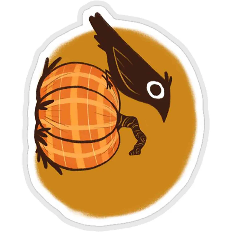 استیکر لپ تاپ طرح crow and pumpkin کد ST403