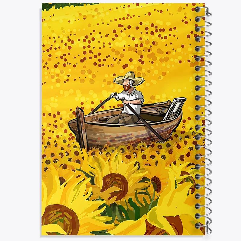 دفتر شطرنجی 50 برگ خندالو طرح ونسان ونگوگ کد F5077