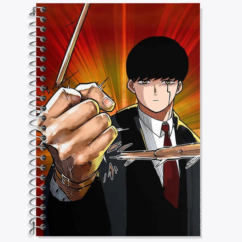 دفتر زبان 50 برگ خندالو مدل سه خط طرح انیمه ماشیل جادو و ماهیچه کد 27563