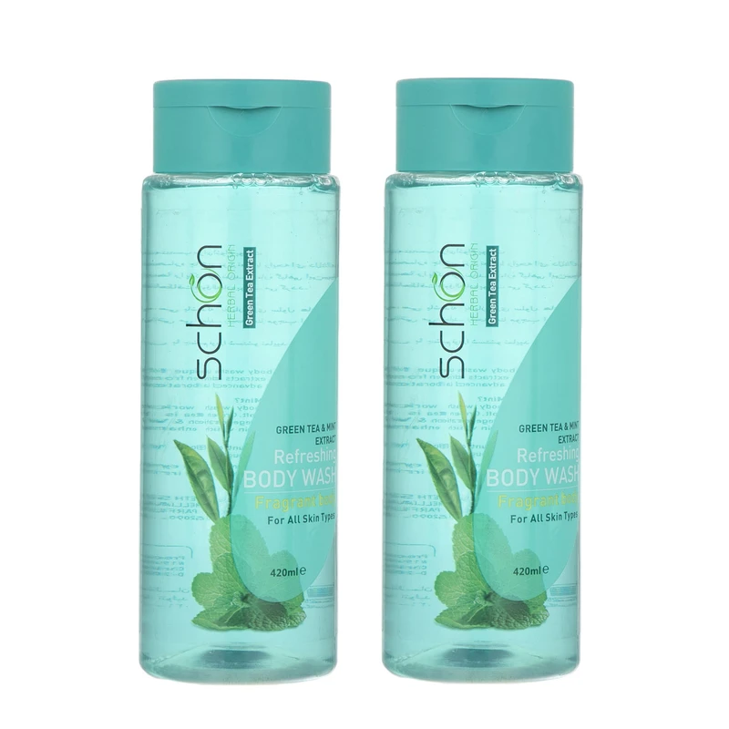 شامپو بدن شون مدل Green Tea And Mint حجم 420 میلی لیتر مجموعه 2 عددی