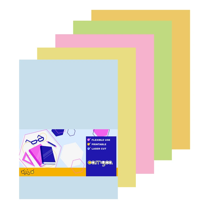 کاغذ رنگی A4 کارنیکا طرح پاستیلی بسته 20 عددی