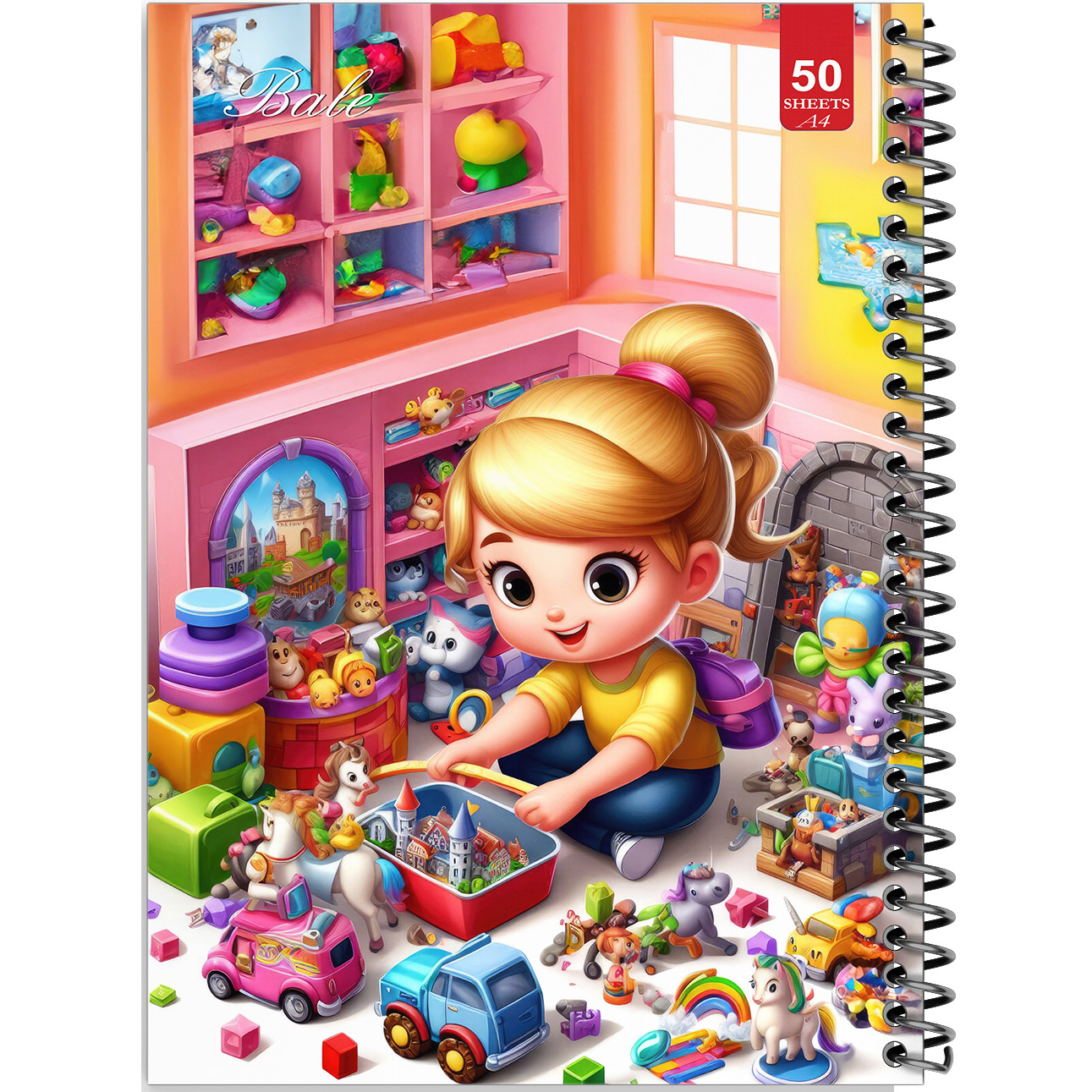 دفتر نقاشی 50 برگ انتشارات بله طرح دخترانه اتاق اسباب بازی کد A4-L768