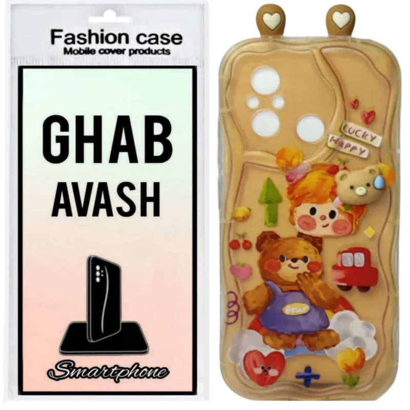 کاور قاب پلاس طرح عروسکی گوشدار مدل 09A مناسب برای گوشی موبایل شیائومی REDMI 12C