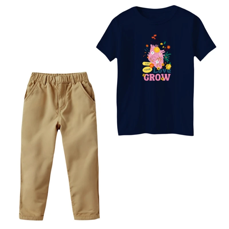 ست تی‌شرت و شلوار پسرانه مدل عشق نوشته