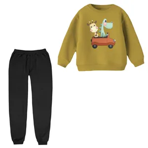 ست سویشرت و شلوار راحتی بچگانه مدل دایناسور و زرافه 