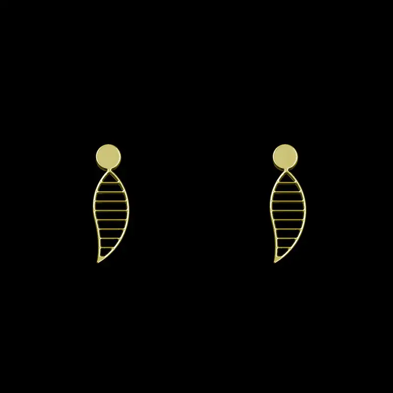 گوشواره طلا 18 عیار زنانه مدوپد مدل پر کد GA1-15208