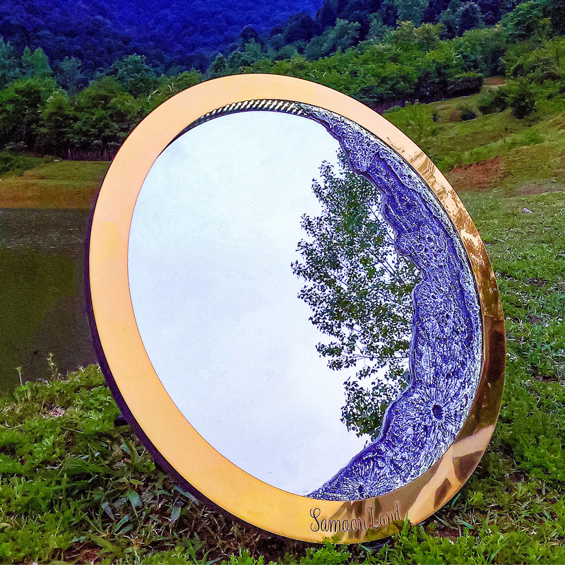 تابلو آینه ماه نوری سامون لند مدل دیواری کد 01