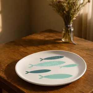 ظرف سرو سرامیکی بومی مدل ماهی