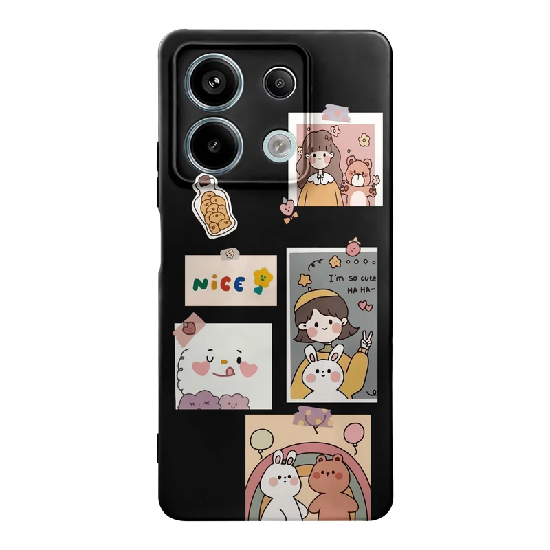 کاور قاب گارد طرح دختر و خرس کد t12620 مناسب برای گوشی موبایل شیائومی Redmi Note 13 Pro 5G