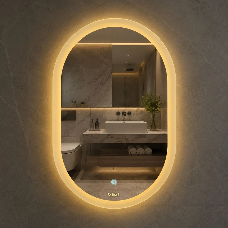 آینه سرویس‌ بهداشتی برلیان کابین مدل 0501 سایز 70*50 سانتی متر
