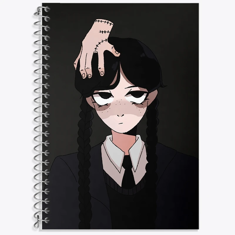 دفتر زبان 50 برگ خندالو مدل دو خط طرح ونزدی (Wednesday) کد F2464