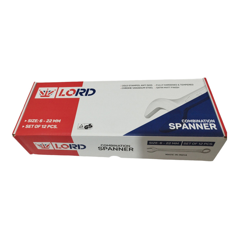 آچار یکسر تخت و یکسر رینگی لورد مدل LS-1 مجموعه 12 عددی