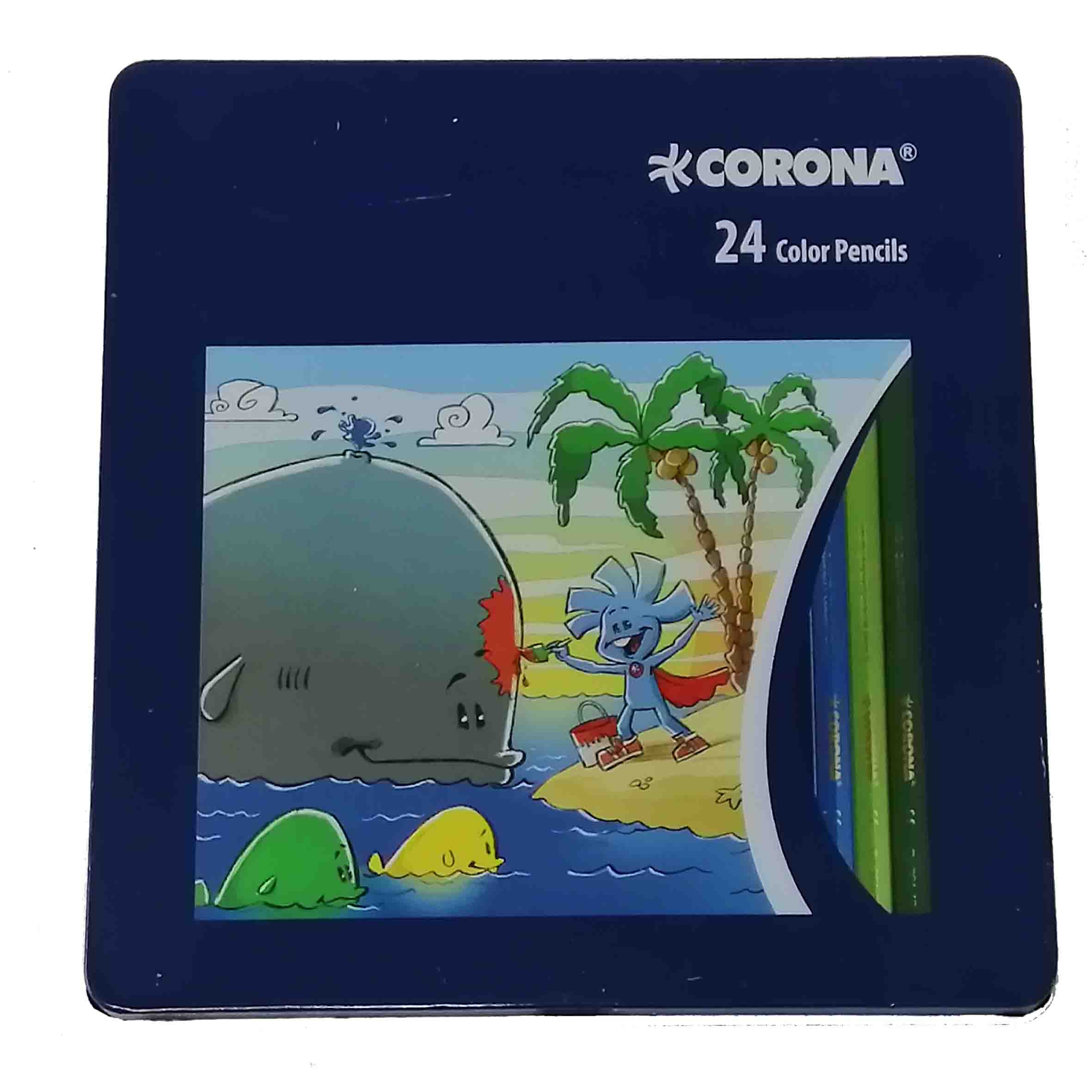 مداد رنگی 24 رنگ کرونا مدل جزیره کد CO304-24