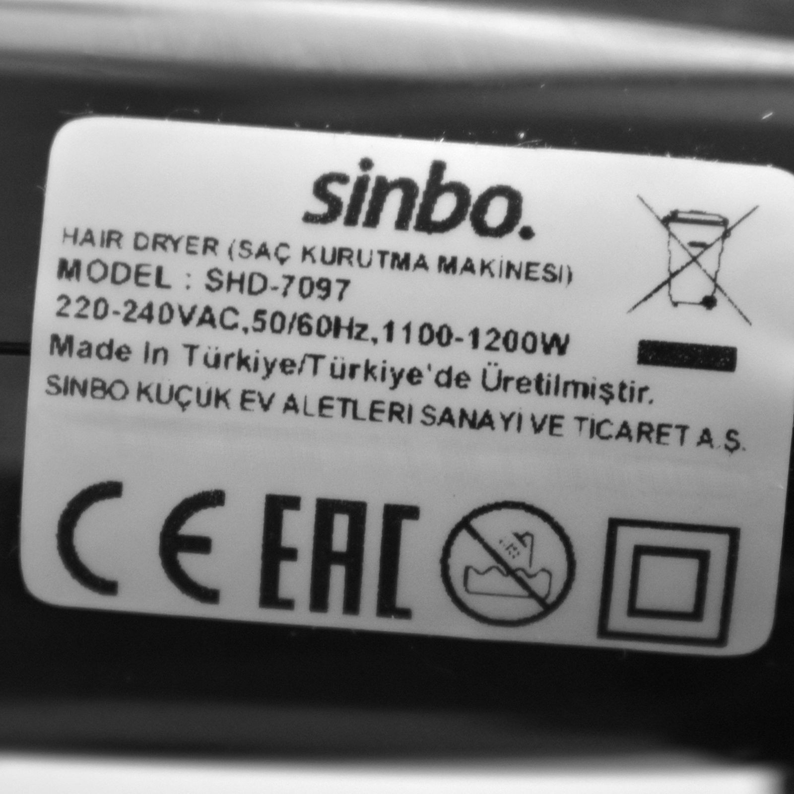 سشوار سینبو مدل SHD-7097 -  - 6