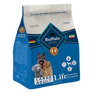 نقد و بررسی غذای خشک سگ بوفالو مدل LARGE ADULT وزن 5 کیلوگرم توسط خریداران