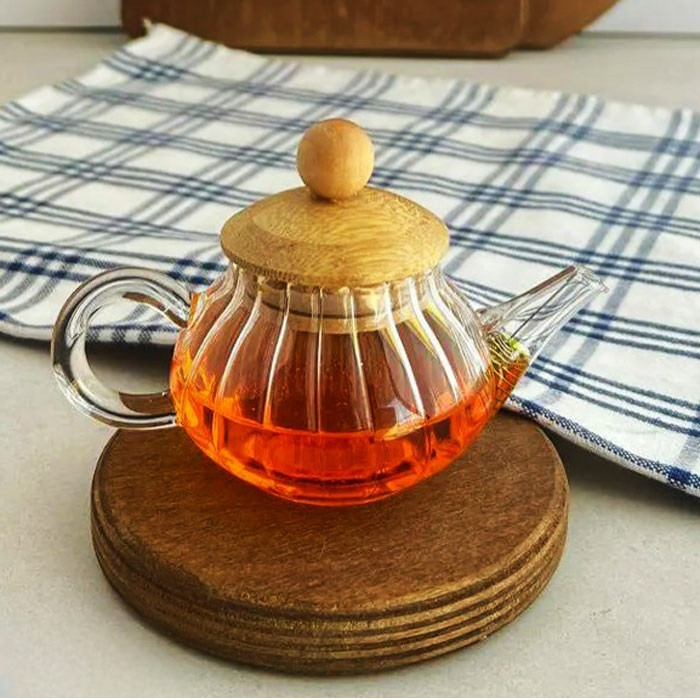 قوری زعفران مدل درب بامبو کد 1369n