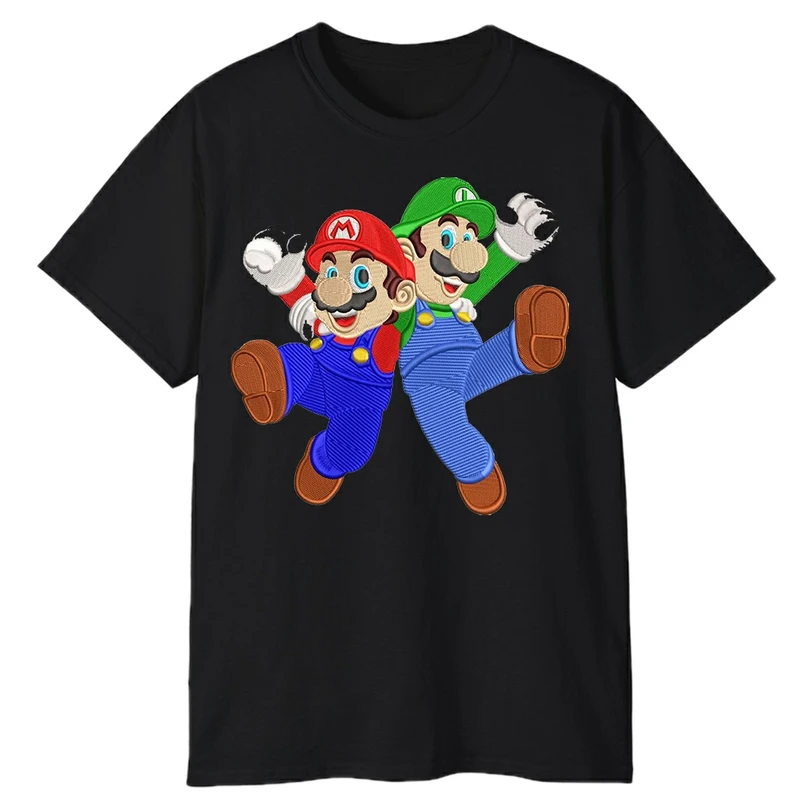 تی‌شرت آستین کوتاه مردانه پاد آفرین مدل ماریو و دوستش