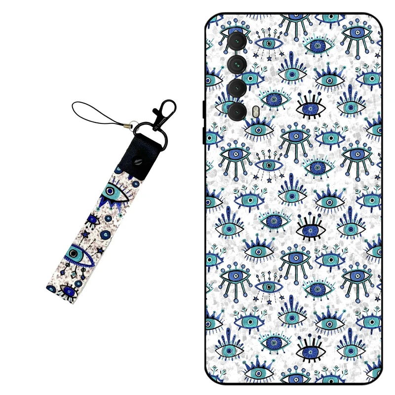 کاور مگافون طرح چشم نظر مدل 6464 مناسب برای گوشی موبایل هوآوی Y7A به همراه بند آویز