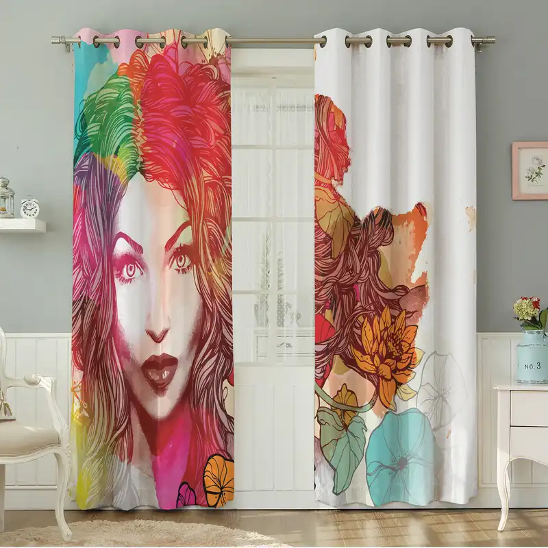 پرده نیروانا طرح چهره مدل مخمل کد 4721 سایز 140×280 سانتی متر