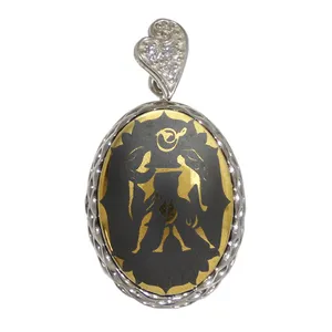 آویز گردنبند نقره زنانه مدل حدید خرداد ماه کد 78811