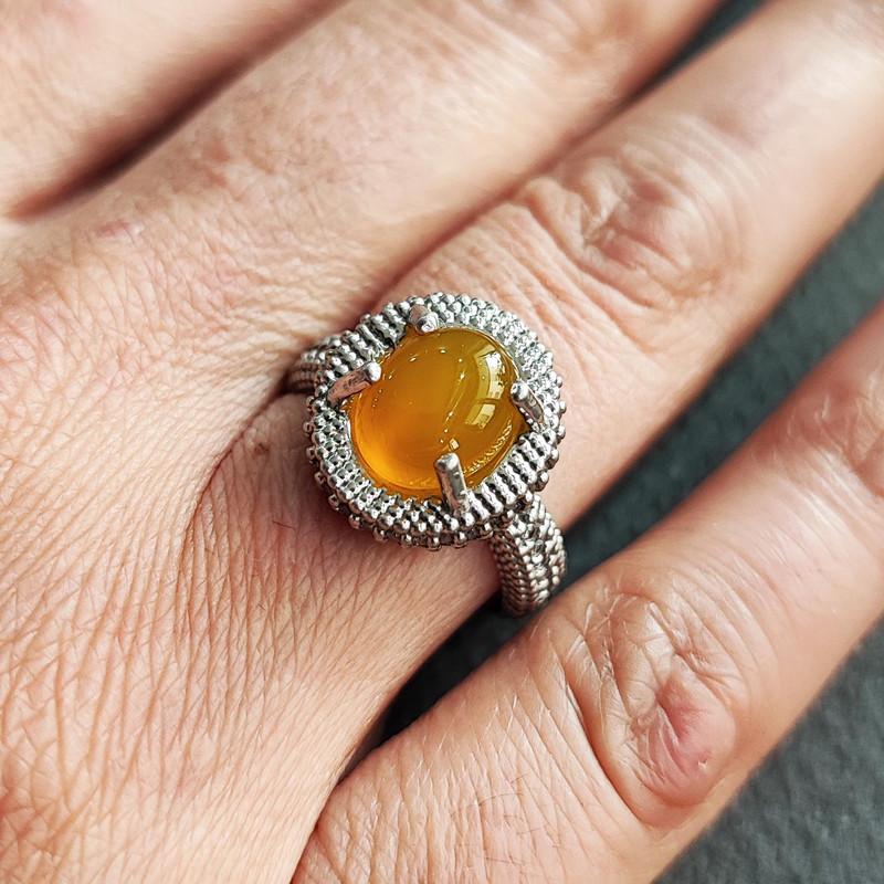 انگشتر نقره زنانه مدل عقیق شرف الشمس کد SHW6041