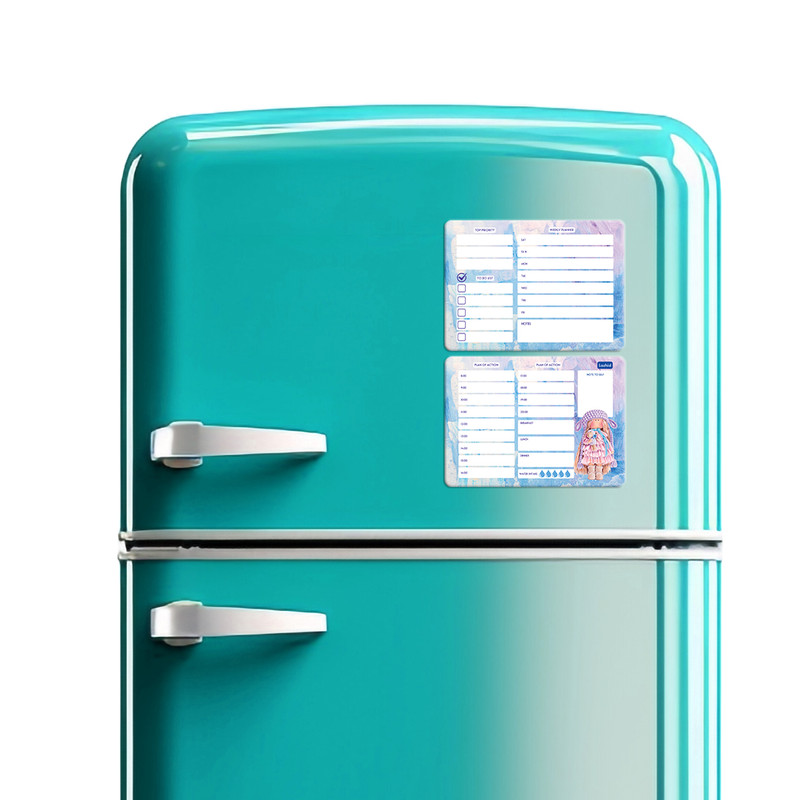 تخته وایت برد لاژید مدل برنامه ریزی سایز 14x18 سانتی متر مجموعه 2 عددی