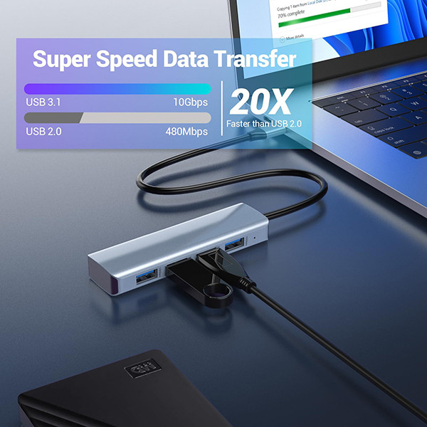 هاب 4 پورت USB-C مدل HB045A