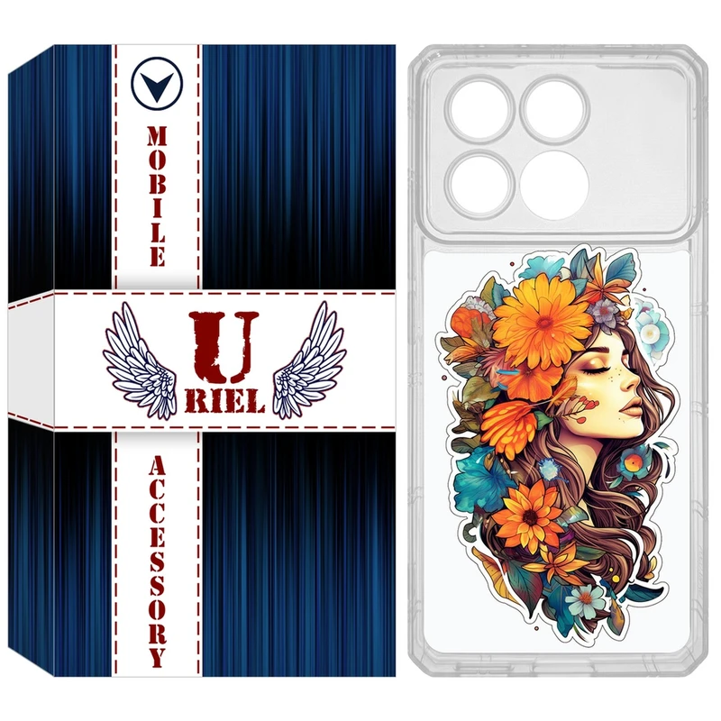 کاور یوریل مدل Clear کد 52 طرح دختر مناسب برای گوشی موبایل شیائومی Poco X6 Pro