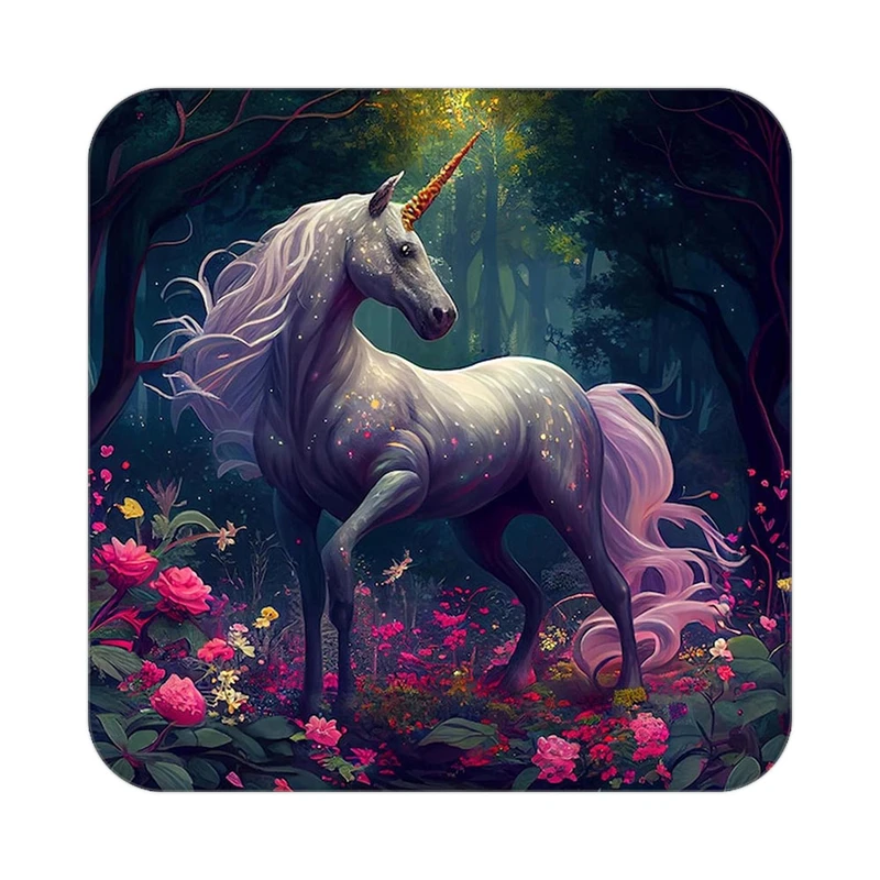 زیر لیوانی کاکتی طرح اسب تک شاخ و یونیکورن مدل mp31312