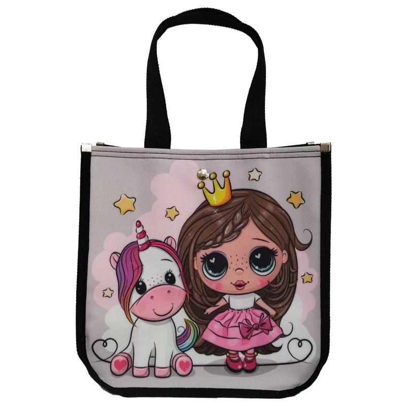 ساک دستی مدل کودک طرح پرنسس و تک شاخ