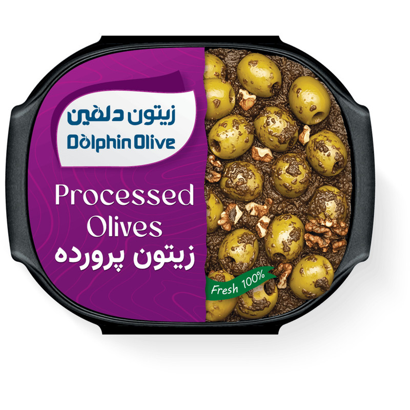 زیتون پرورده ممتاز دلفین - 150 گرم