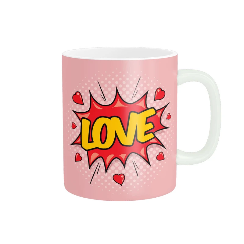 ماگ پادآفرین مدل عشق طرح قلب LOVE کد p6328