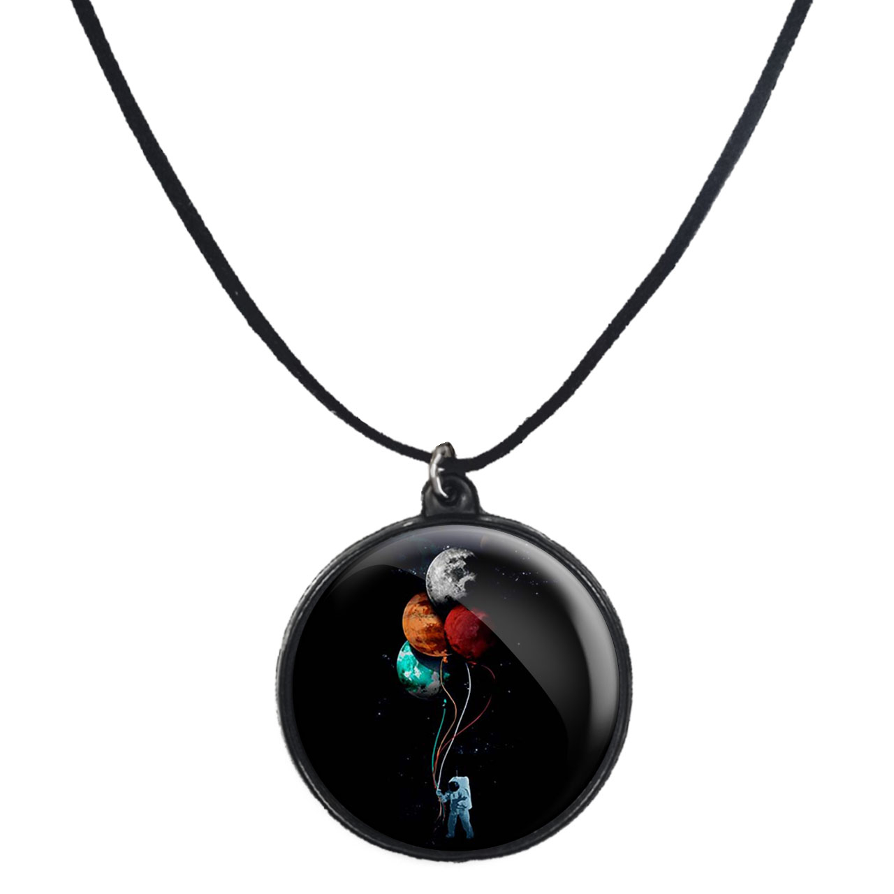 گردنبند پرمانه طرح فضانورد کد pmb.10457 مدل دو طرفه